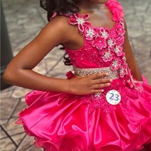 Elegant Pink Floral Kids Costume